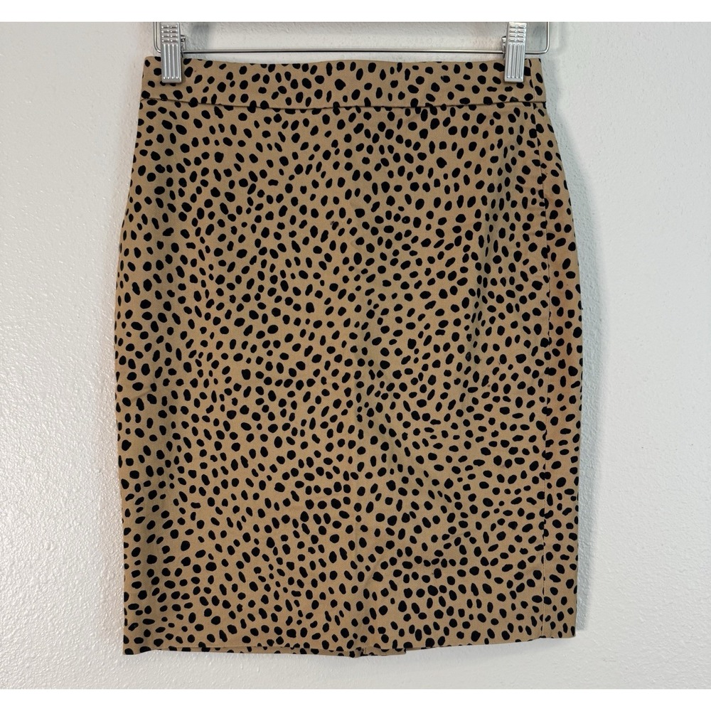J.Crew No. 2 Pencil Skirt Cheetah Leopard Animal Print Mob Wife Petite 0P
